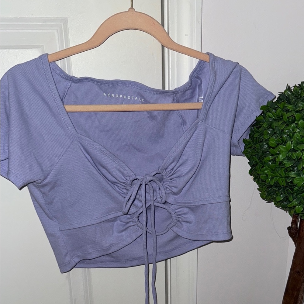 Aeropostale Women's Light Purple blender Ruched Top